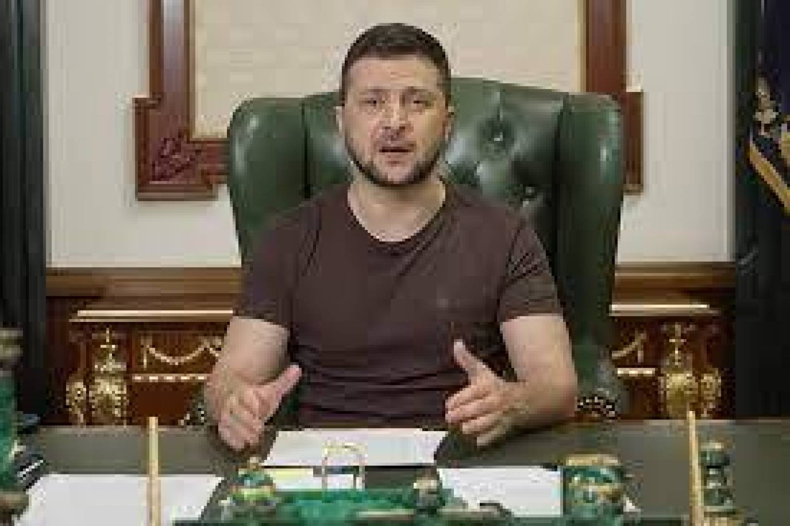 الرئيس الأوكراني زيلنسكي بخطاب فيديو له أمام الكنيست 