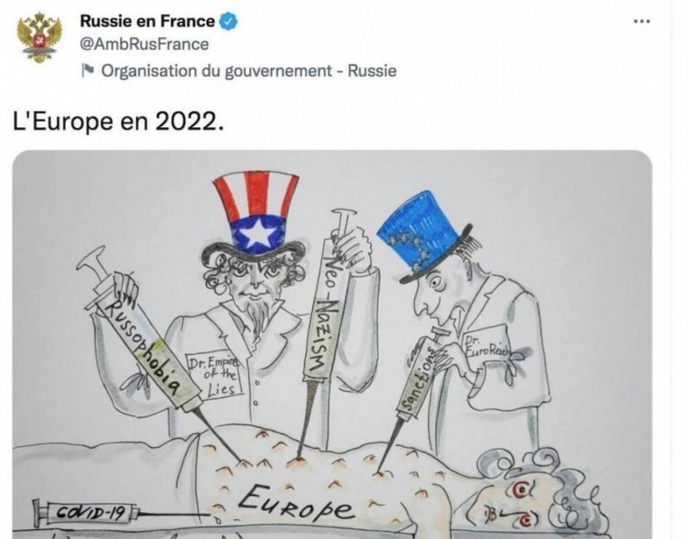 الكاريكاتير الذي أزعج فرنسا وعقبت عليه ماريا زاخاروفا