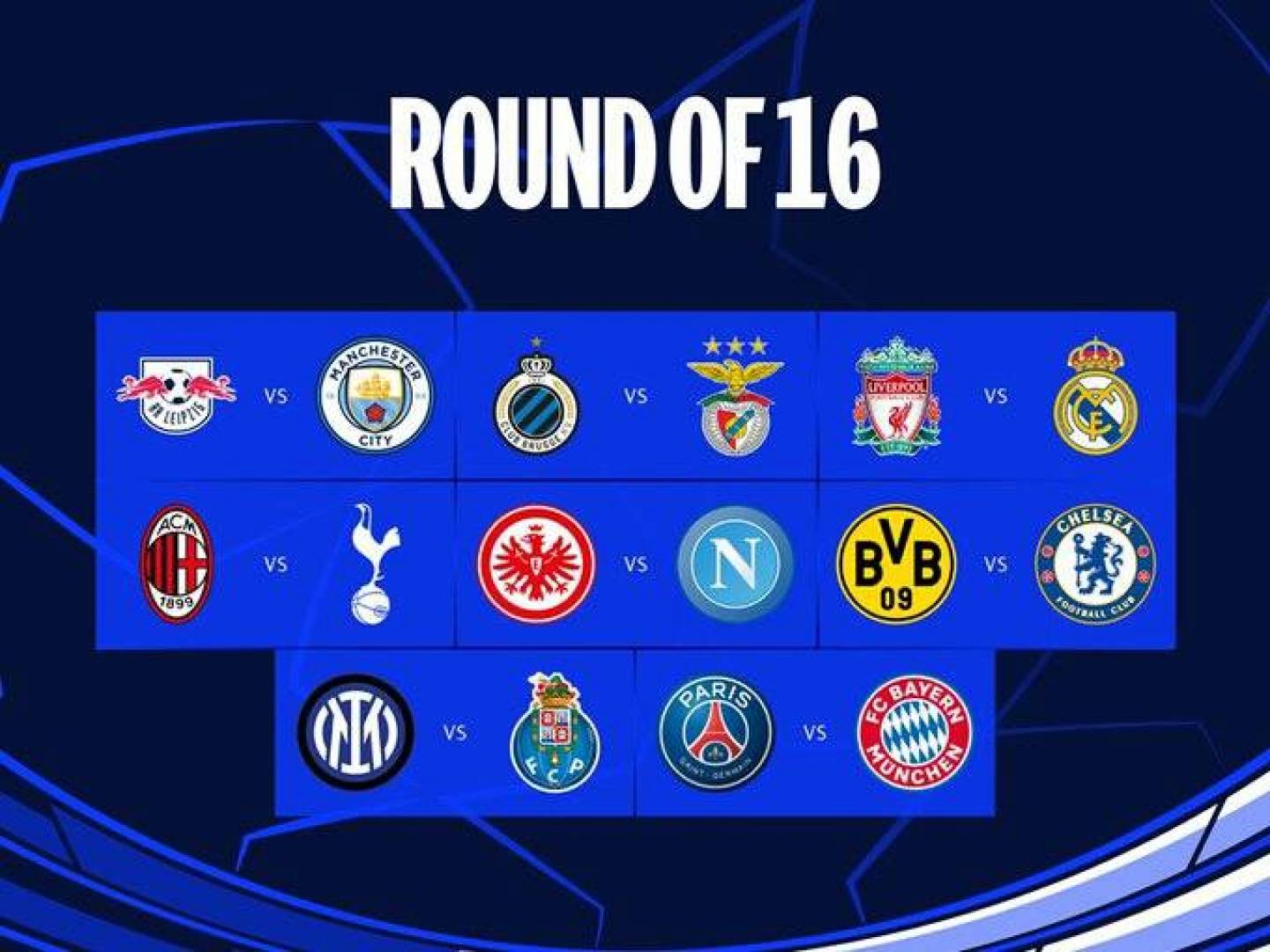 قرعة دور الـ 16 من دوري أبطال أوروبا تسفر عن مواجهات نارية بين عمالقة أوروبا