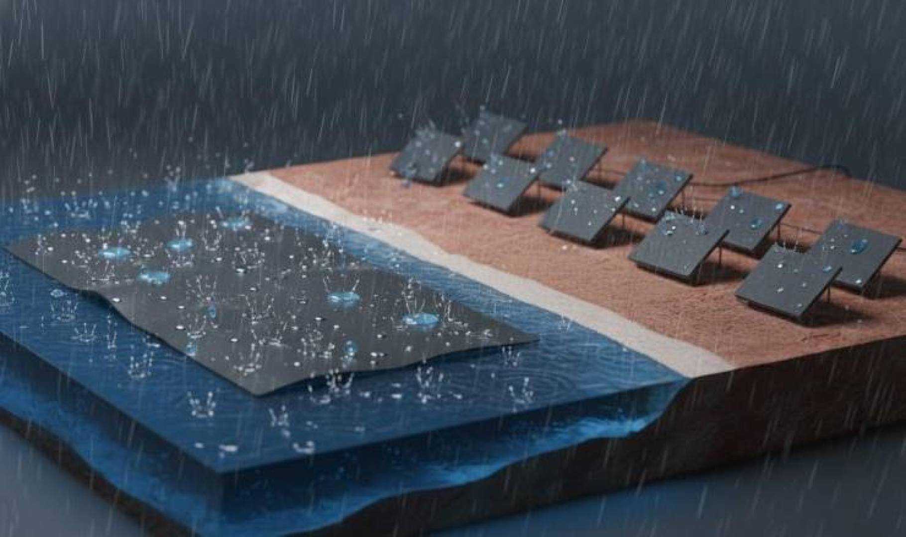 ابتكار جهاز عائم يولّد الكهرباء من قطرات المطر باستخدام الماء نفسه