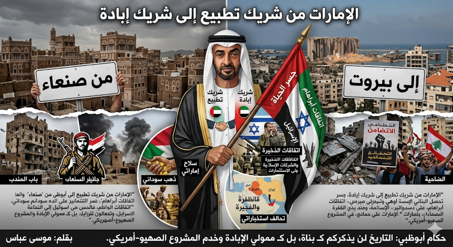 من صَنْعاء إلى بَيْروت: الإمارات من شريك تَطْبيع إلى شريك إبادة