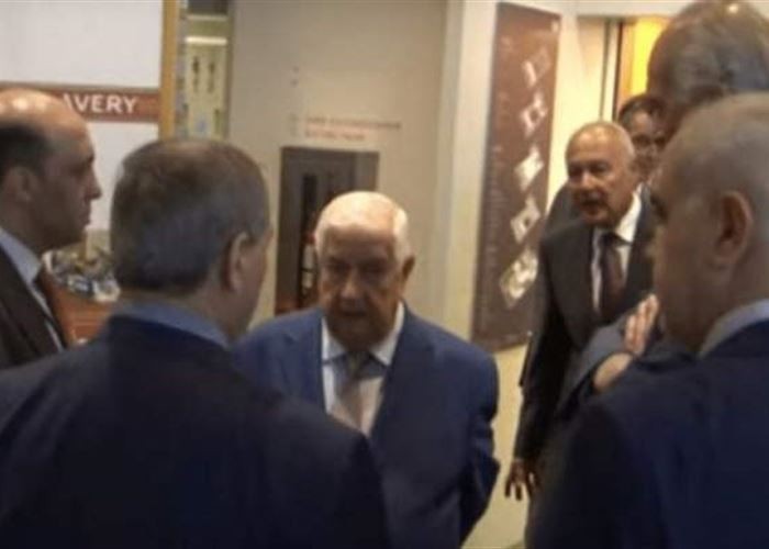 أبو الغيط يتقرب من الوفد السوري ويقول قولي لي مرحبا, فيديو