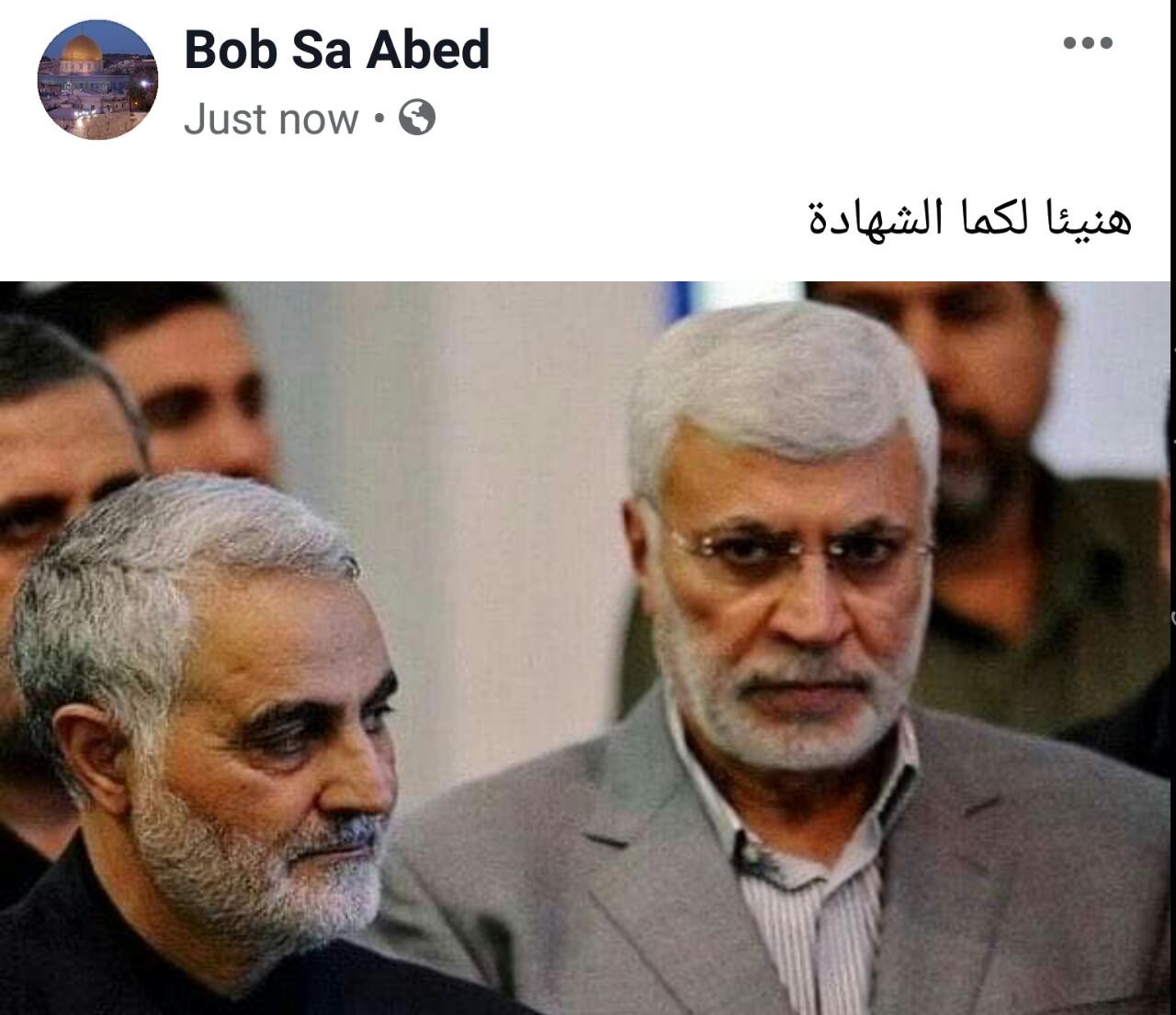 استشهاد نائب رئيس هيئة الحشد أبو مهدي المهندس وقائد قوة القدس قاسم سليماني