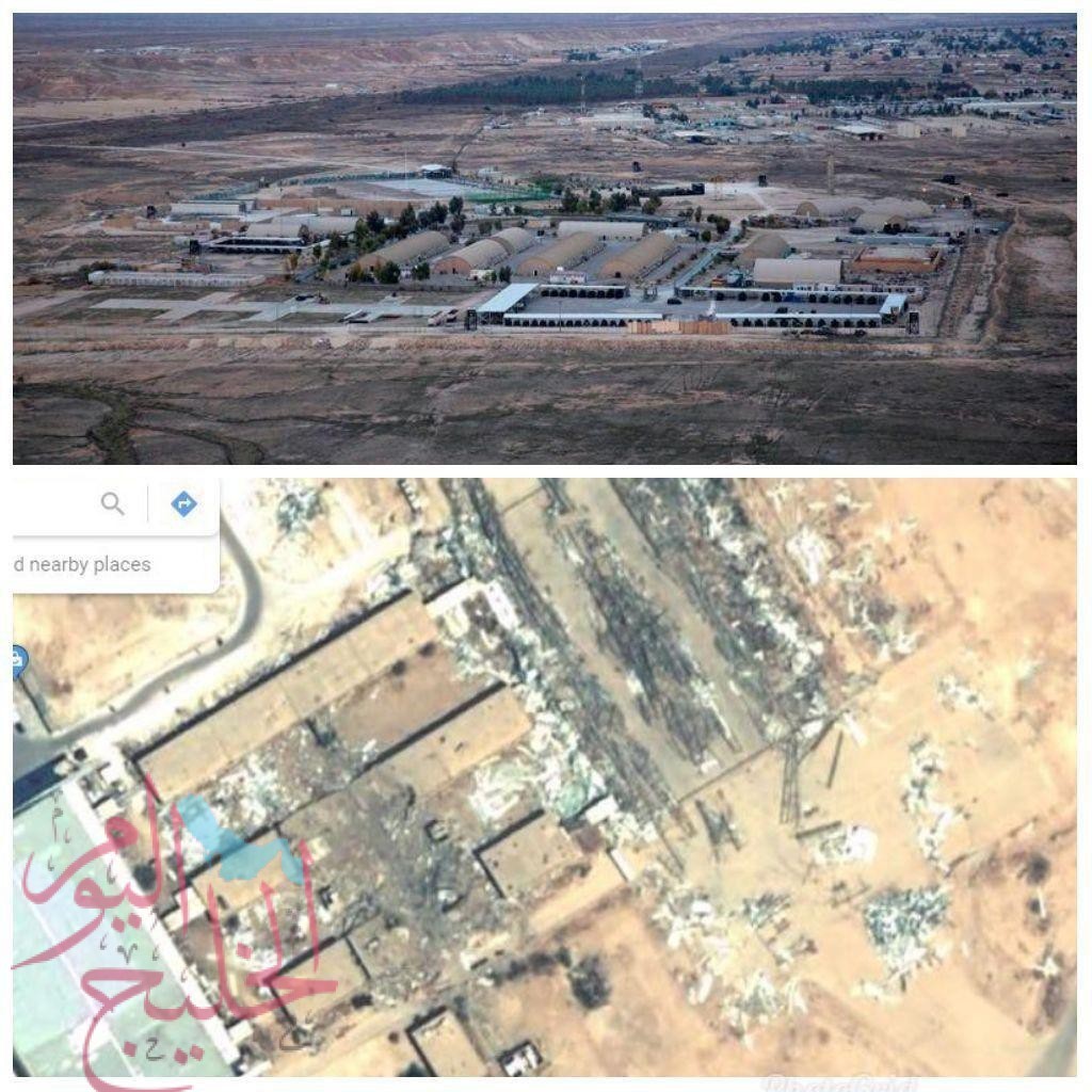 الجزء الأميركي من قاعدة عين الأسد دُمّر بنحو شيه كامل, صور الأقمار الصناعية والحشد الشعبي يتوعد..