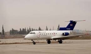 أول طائرة مدنية تهبط في مطار حلب الدولي بعد تحريرها
