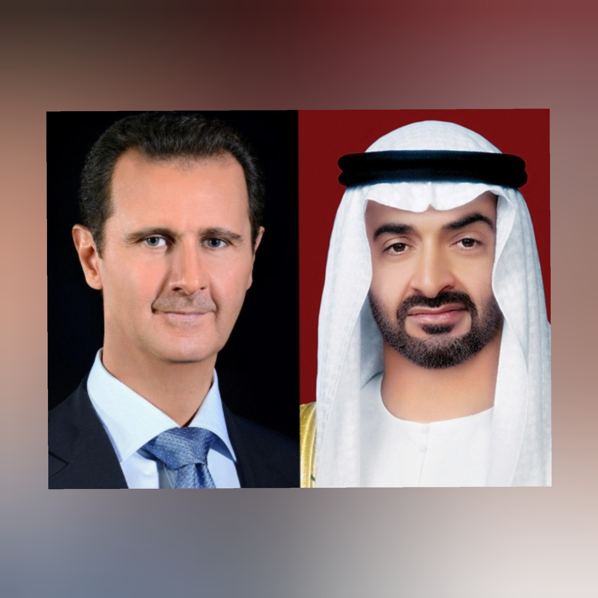 محمد بن زايد ولي عهد ابو ظبي  يتصل بالرئيس السوري بشار الاسد