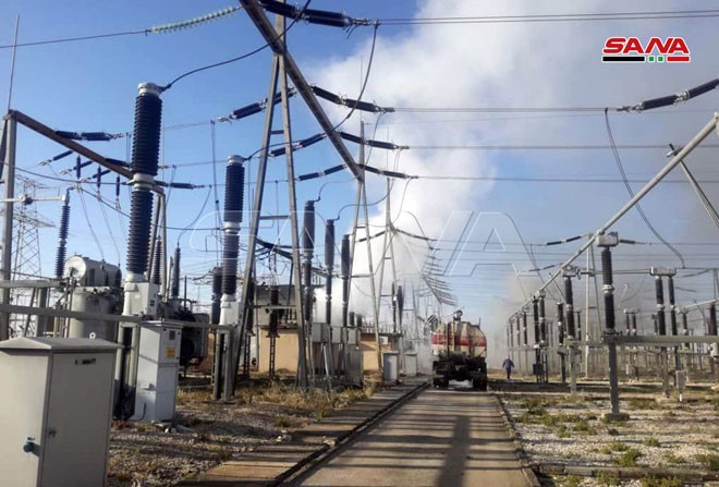 حريق هائل في محطة كهربائية سورية يقطع الكهرباء عن حلب