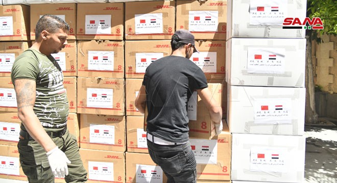 دفعة ثانية من المساعدات الطبية الصينية تتسلمها سوريا