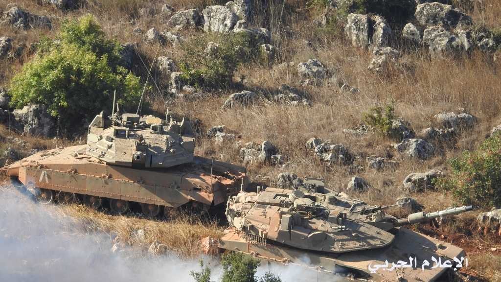 شاهد بالفيديو...ميركافا اسرائيلية عالقة بين صخور الجنوب وهلع بين الجنود
