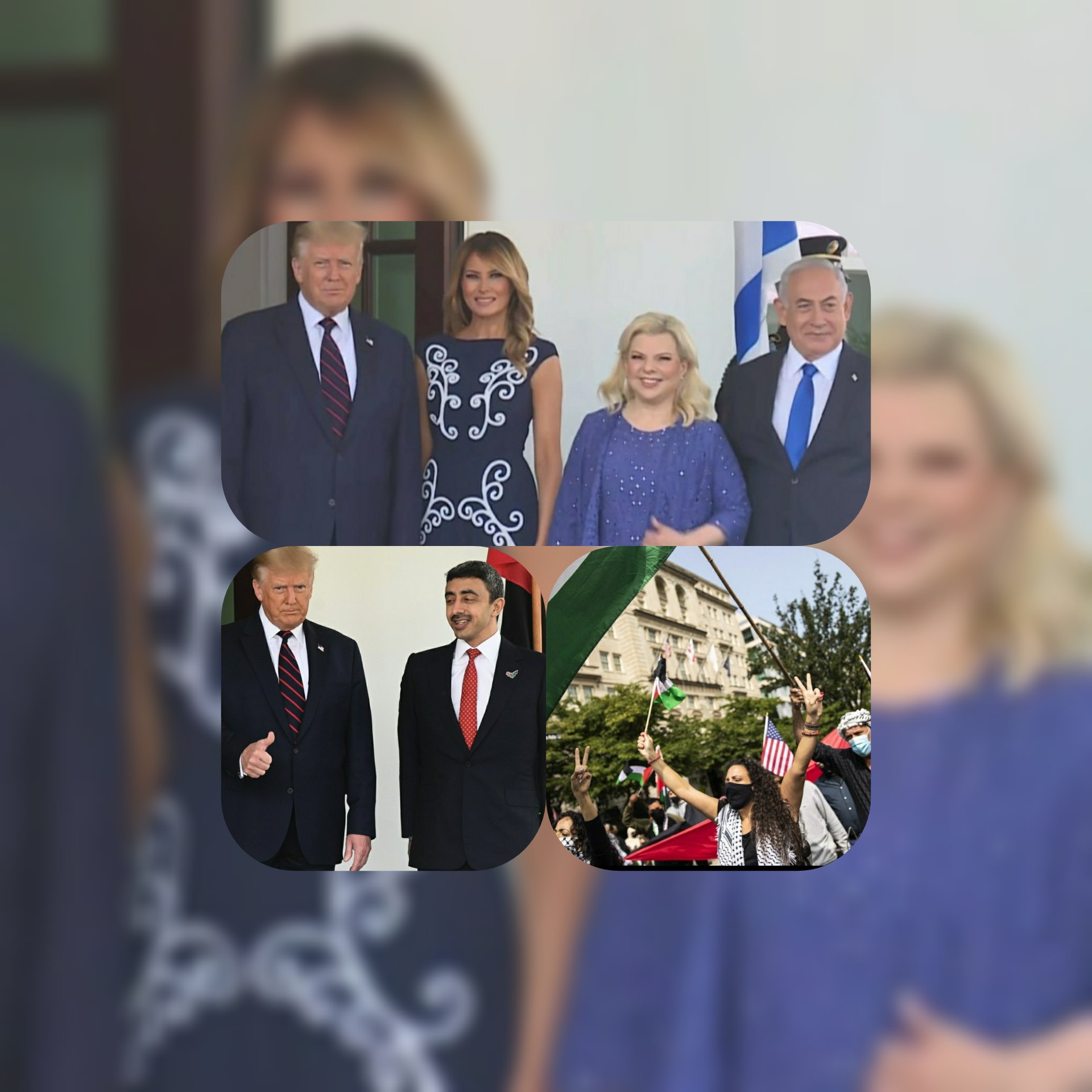 من واشنطن مراسم توقيع اتفاقية العار . .ومظاهرات في محيط البيت الأبيض والتحديث من إضاءات مستمر..