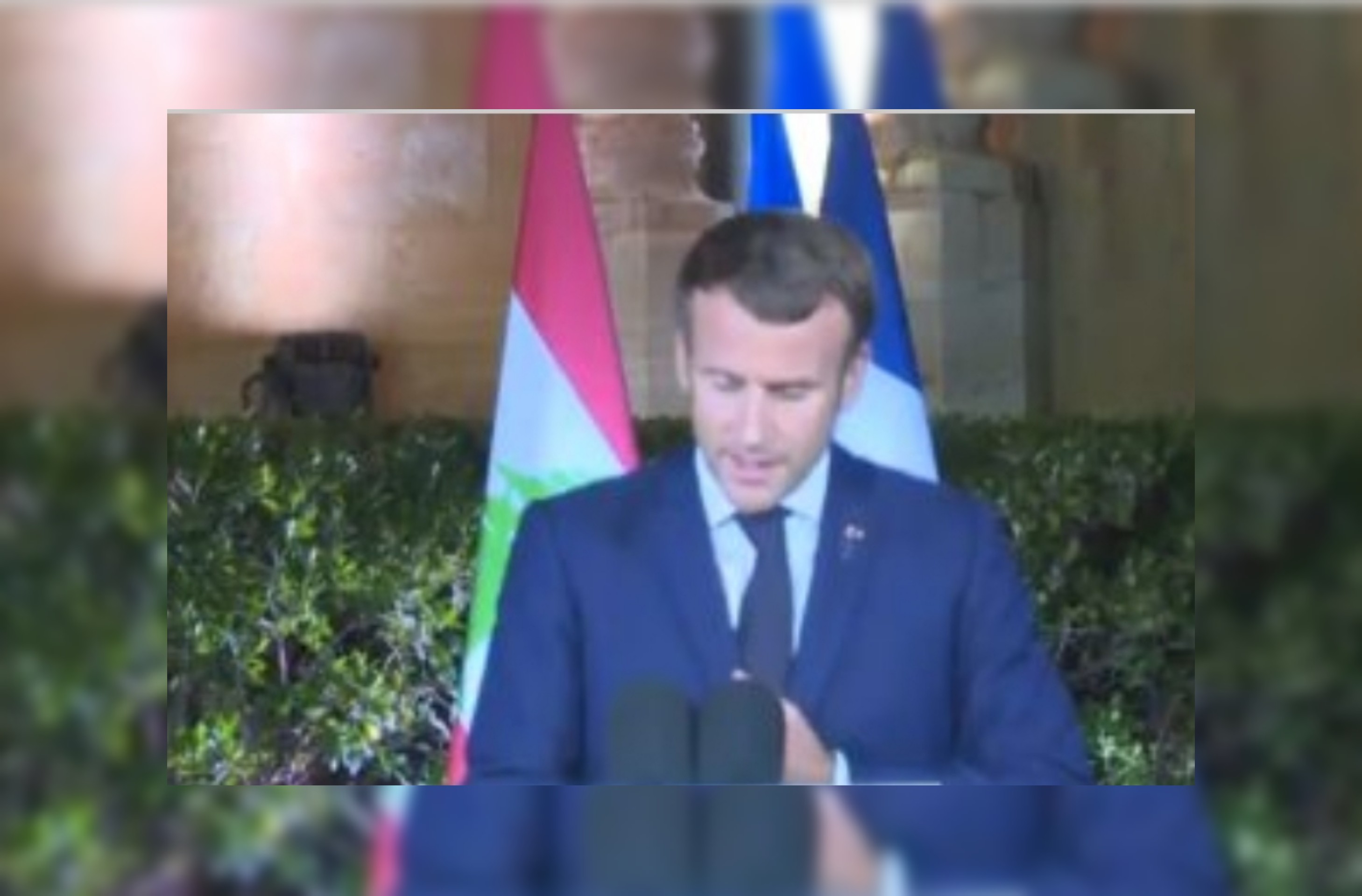 أهم ما جاء في المؤتمر الصحفي  للرئيس الفرنسي ماكرون بعد انتهاء اجتماعاته في قصر الصنوبر في بيروت
