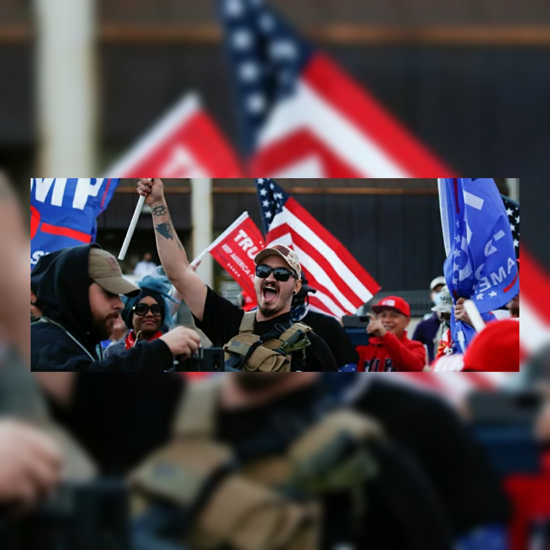 بالفيديو ,مؤيدو ترامب يهتفون أوقفوا السرقة