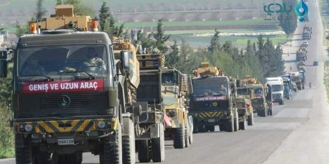 تركيا تدفع تعزيزات عسكرية ضخمة إلى إدلب