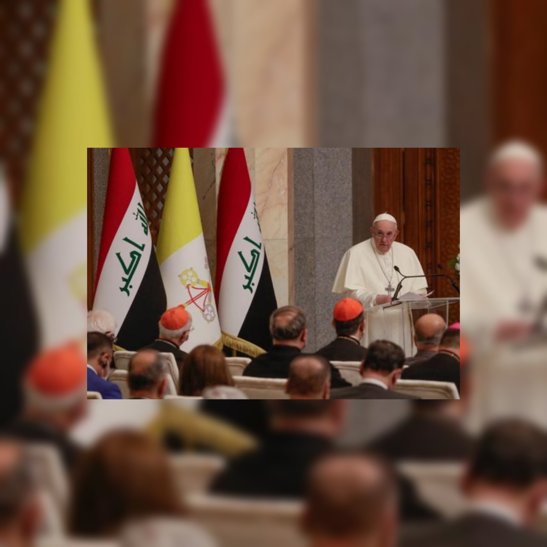 البابا للعراق : لتصْمُت الأسلحة! ولْنَضَع حدا لانتشارها هنا وفي كل مكان ولتتوقف المصالح الخارجية  