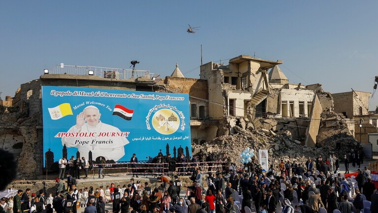 شاهد بالصور بابا الفاتيكان يصل الموصل في زيارة تاريخية