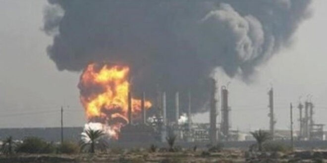 بالصور: اندلاع حريق في مصفاة حمص وسط سوريا