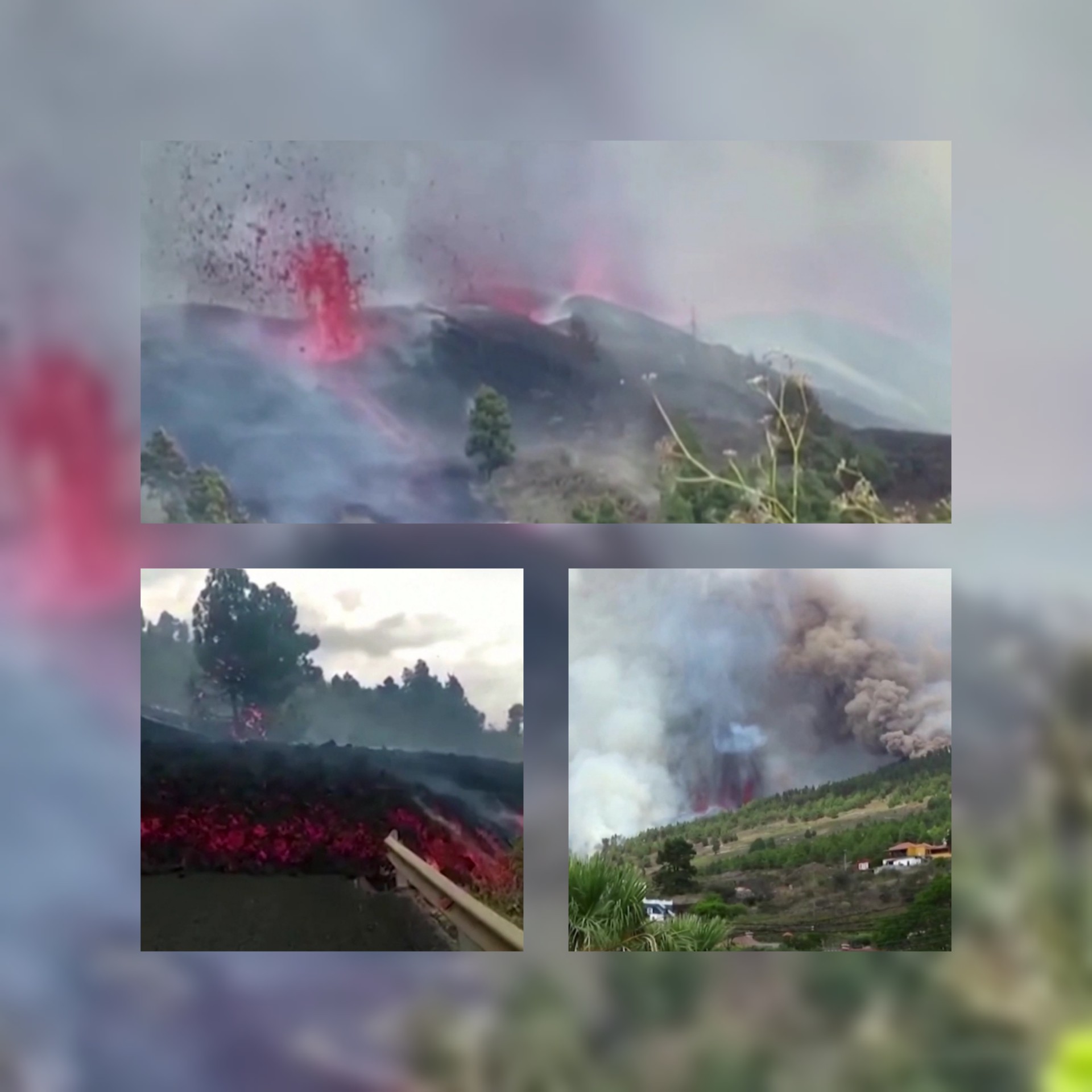 شاهد بالفيديو لحظة ثوران بركان كمبر فيجا في جزر الكناري الإسبانية