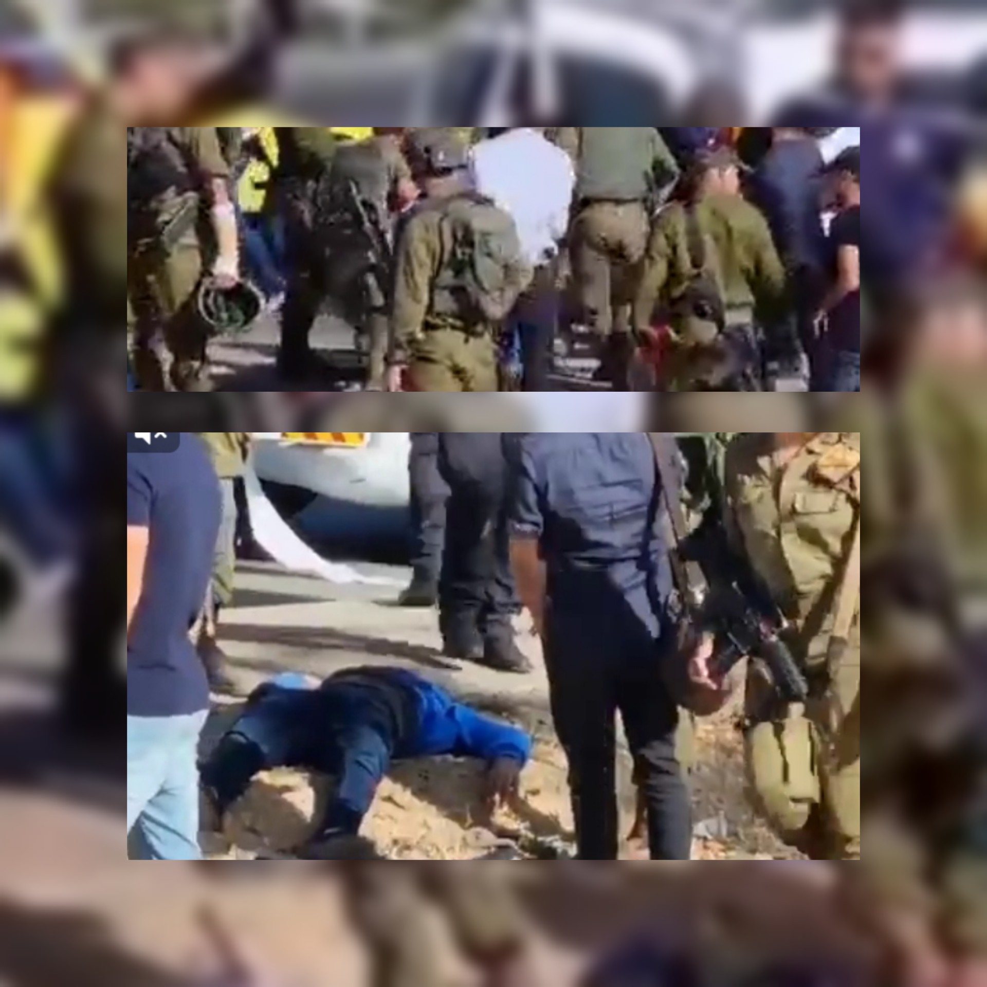 بالفيديو / الإحتلال الإسرائيلي يطلق النار على شاب  فلسطيني ويتركوه ينزف بزعم تنفيذه عملية طعن قرب الخليل 